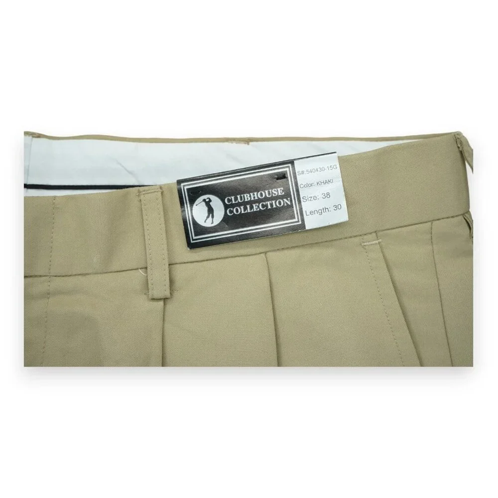 NWT Clubhouse‎ Collection Khaki Golf Pants Men's Size 38x30